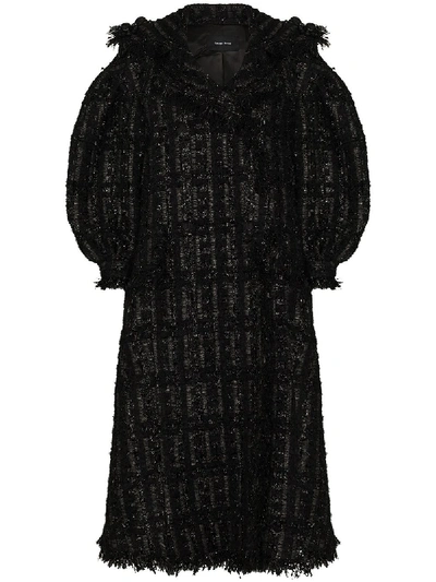Shop Simone Rocha Beaded Double-breasted Coat In Black
