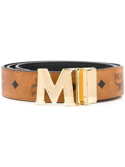 Mcm Claus M Reversible Belt 1" In Visetos In Brown