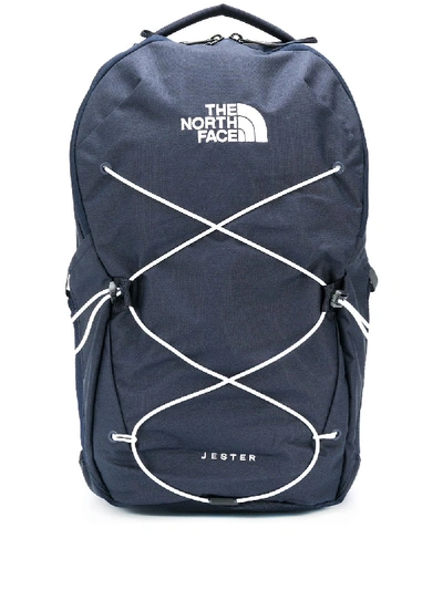 Shop The North Face Logo Print Backpack In Blue