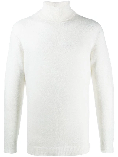 Shop Roberto Collina Fine Knit Roll Neck Jumper In White