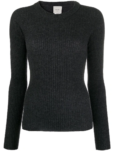 Shop Alysi Ribbed-knit Jumper In Grey