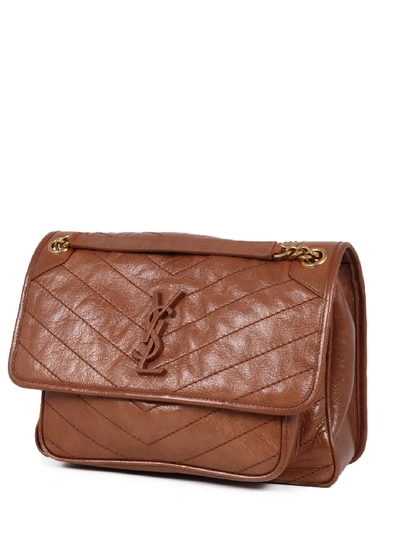 Shop Saint Laurent Niki Bag Medium In Brown