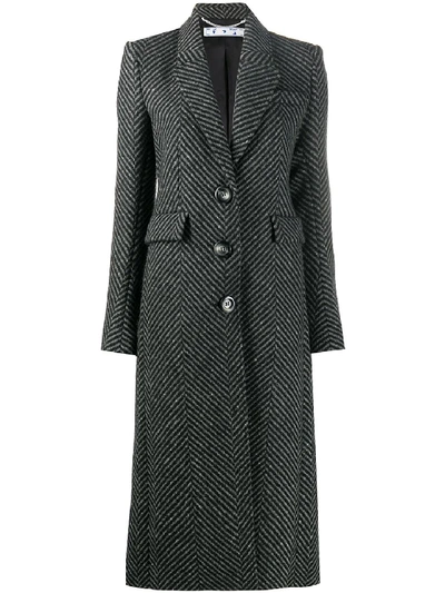 Shop Off-white Tailored Wool Coat In Grey