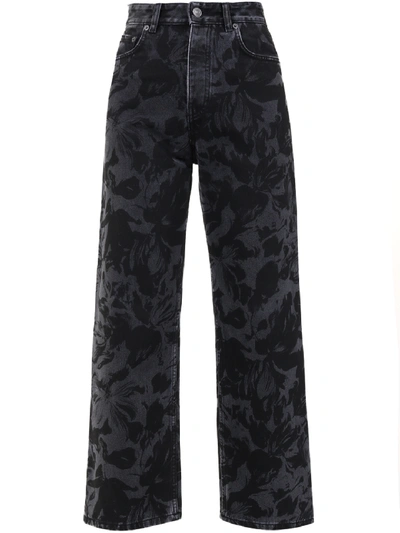 Shop Balenciaga Jeans A Fiori In Grey