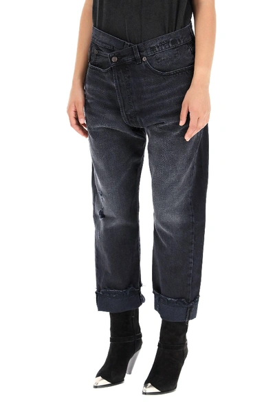 Shop R13 Cross Over Jeans In Grey,black