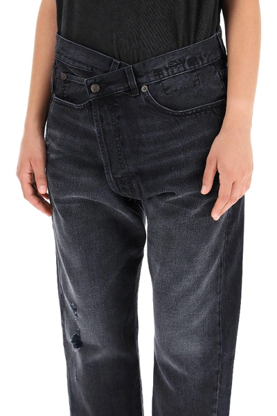 Shop R13 Cross Over Jeans In Grey,black