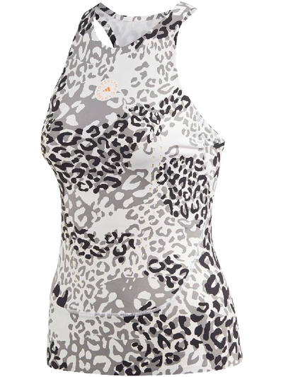 Shop Adidas Originals Leopard-print Workout Tank Top In White