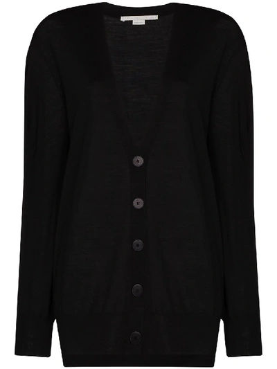 Shop Stella Mccartney Button-down Fine-knit Cardigan In Black