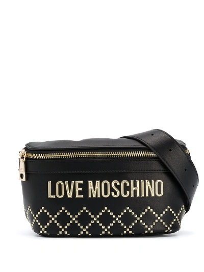 Shop Love Moschino Studded Belt Bag In Black