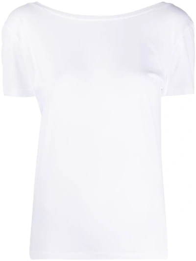 Shop Jacquemus Twist Detail T-shirt In White