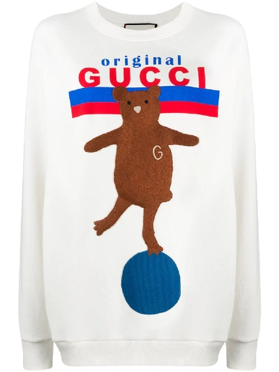 Shop Gucci Original Bear Sweatshirt In White