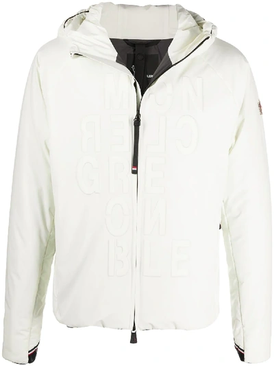 Shop Moncler Logo-embossed Hooded Jacket In Neutrals