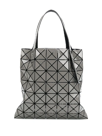 Shop Issey Miyake Geometric Tote Bag In Grey