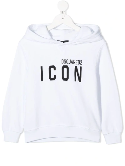 Shop Dsquared2 Icon-print Hoodie In White