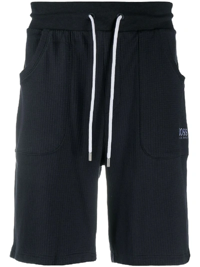 Shop Hugo Boss Drawstring Track Shorts In Blue