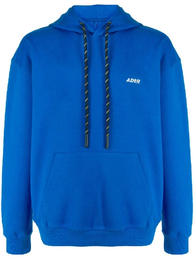 Shop Ader Error Hooded Sweatshirt In Blue