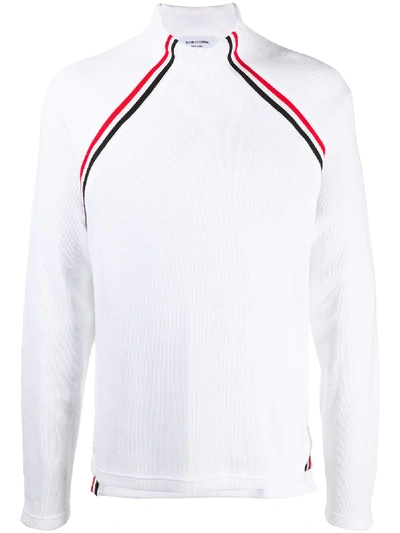 Shop Thom Browne High Neck Long-sleeved Jumper In White