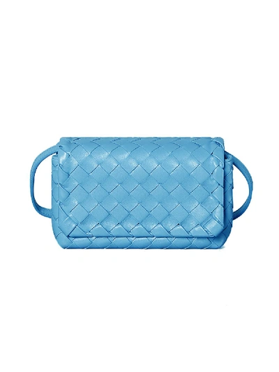 Shop Bottega Veneta Intrecciato Mini Messenger Bag In Blue