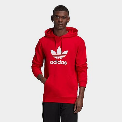 Shop Adidas Originals Adidas Men's Originals Trefoil Hoodie In Red