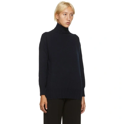 Shop Max Mara S  Navy Cashmere Gnomi Turtleneck In 001 Ultrama