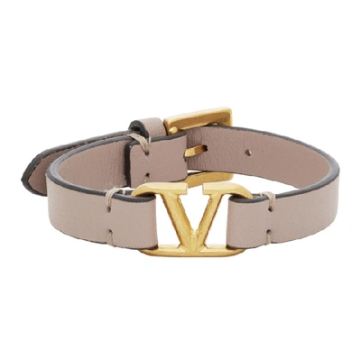 Shop Valentino Pink  Garavani Vlogo Bracelet In P45 Powder