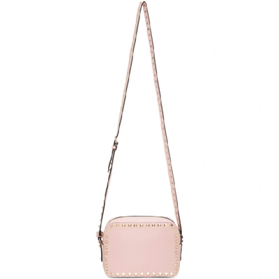 Shop Valentino Pink  Garavani Rockstud Camera Bag In 16q Pinkqua