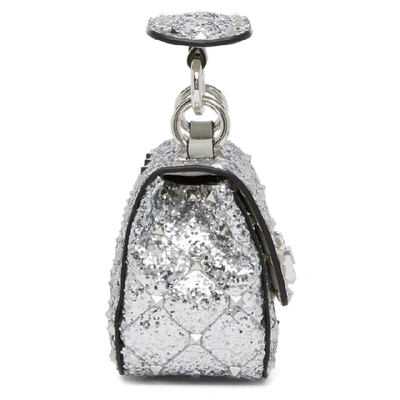 Shop Valentino Silver  Garavani Micro Rockstud Spike Bag In D00 Silver