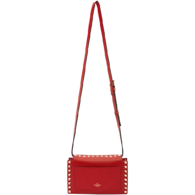 Shop Valentino Red  Garavani Mini Rockstud Shoulder Bag In Ju5 Redpur