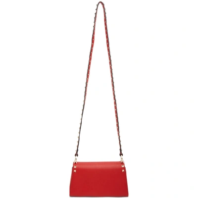 Shop Valentino Red  Garavani Rockstud Small Flap Bag In Ju5 Redpur