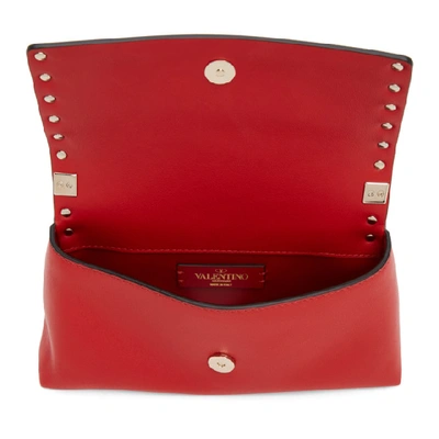 Shop Valentino Red  Garavani Rockstud Small Flap Bag In Ju5 Redpur