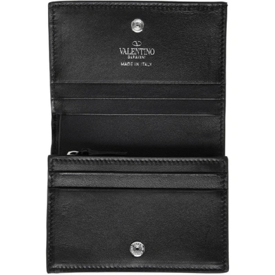 Shop Valentino Black  Garavani Rockstud Bifold Wallet In 0no Black