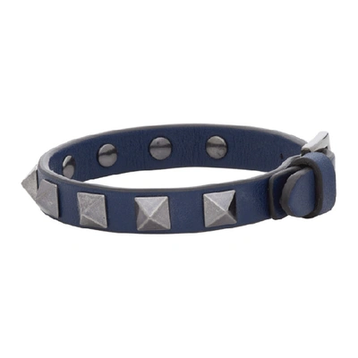 Shop Valentino Blue  Garavani Rockstud Bracelet In 52p Dk Blue