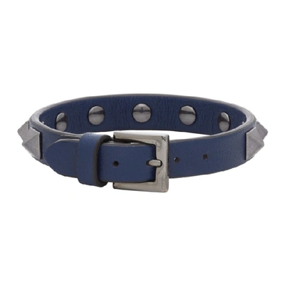 Shop Valentino Blue  Garavani Rockstud Bracelet In 52p Dk Blue