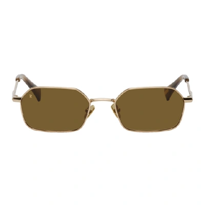 Shop Raen Gold Hewes Sunglasses In Summergold