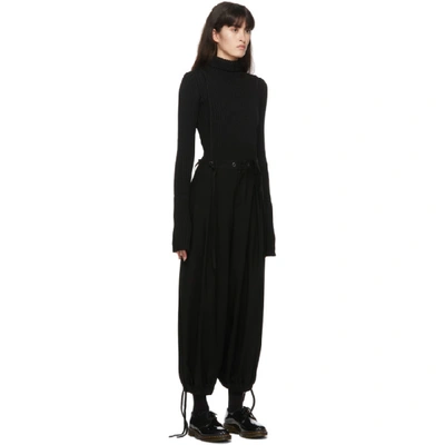 Shop Regulation Yohji Yamamoto Black Suspender Trousers In 1 Black