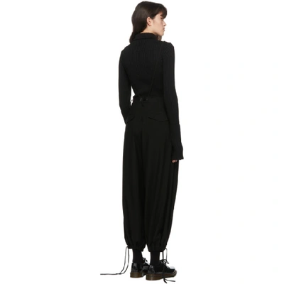Shop Regulation Yohji Yamamoto Black Suspender Trousers In 1 Black