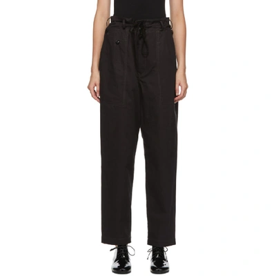 Shop Y's Ys Black Side-zipper Trousers In 3 Black