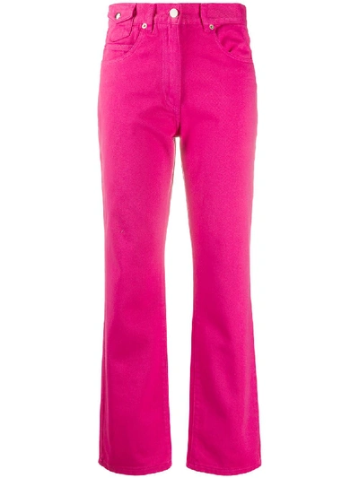 Shop Almaz High-rise Bootcut Cropped Jeans In Pink