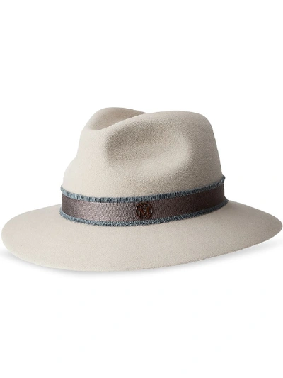 Shop Maison Michel Rico Fedora Hat In Neutrals