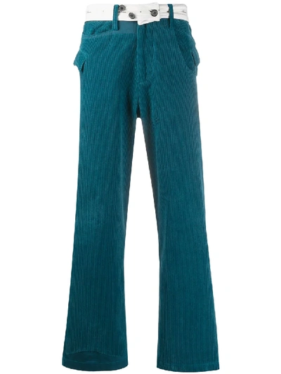 Shop Ader Error Straight-leg Corduroy Trousers In Blue