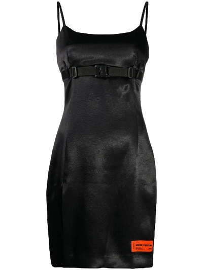 Shop Heron Preston Belted Slip Dress In Black