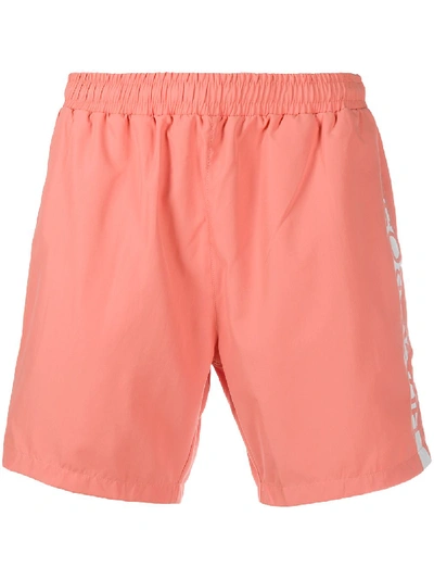 Shop Hugo Boss Logo-print Swim Shorts In Pink