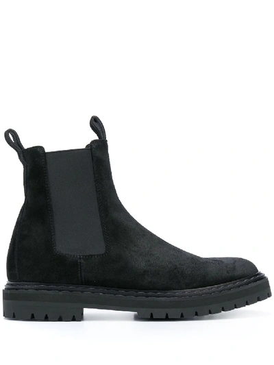 Shop Officine Creative Suede Ankle Boots In Black
