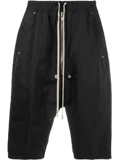 Shop Rick Owens Front-zip Drop Crotch Trousers In Black