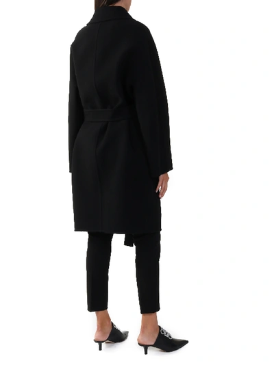 Shop Loewe Belted Coat In Wool And Cashmere In Black