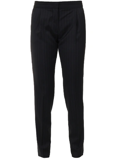 Shop Max Mara Pinstripe Trousers In Black