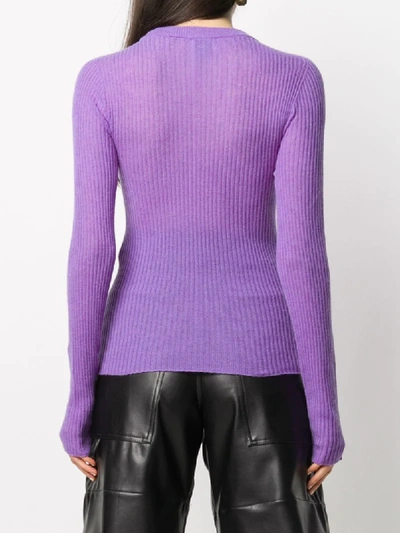 Shop Alysi Ribbed-knit Jumper In Purple
