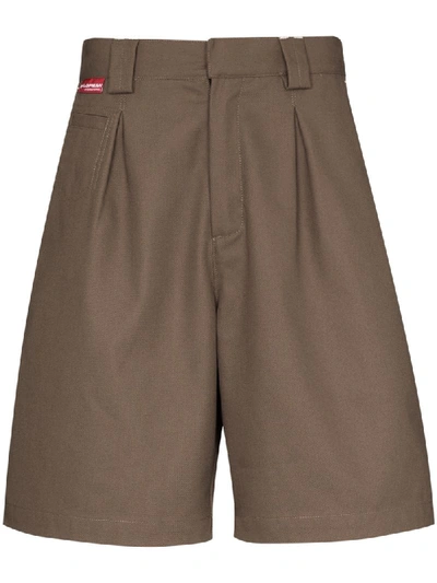 Shop Gr10k Klopman Tailored Shorts In Brown