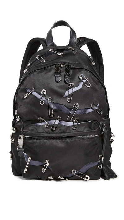 Shop Moschino Safety Pin Backpack In Black