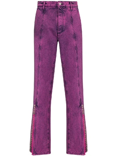 Shop Y/project Split-cuff Acid-effect Jeans In Pink